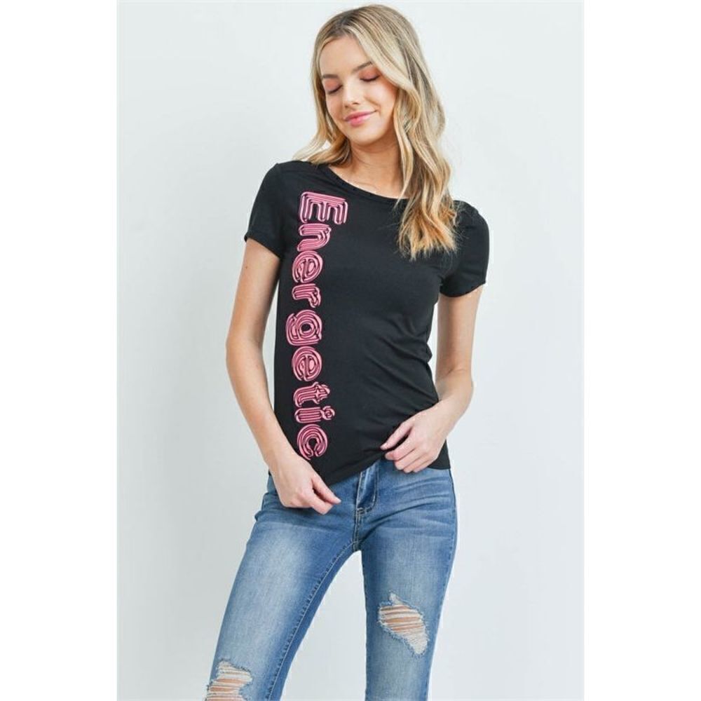 Black Hot Pink Top 